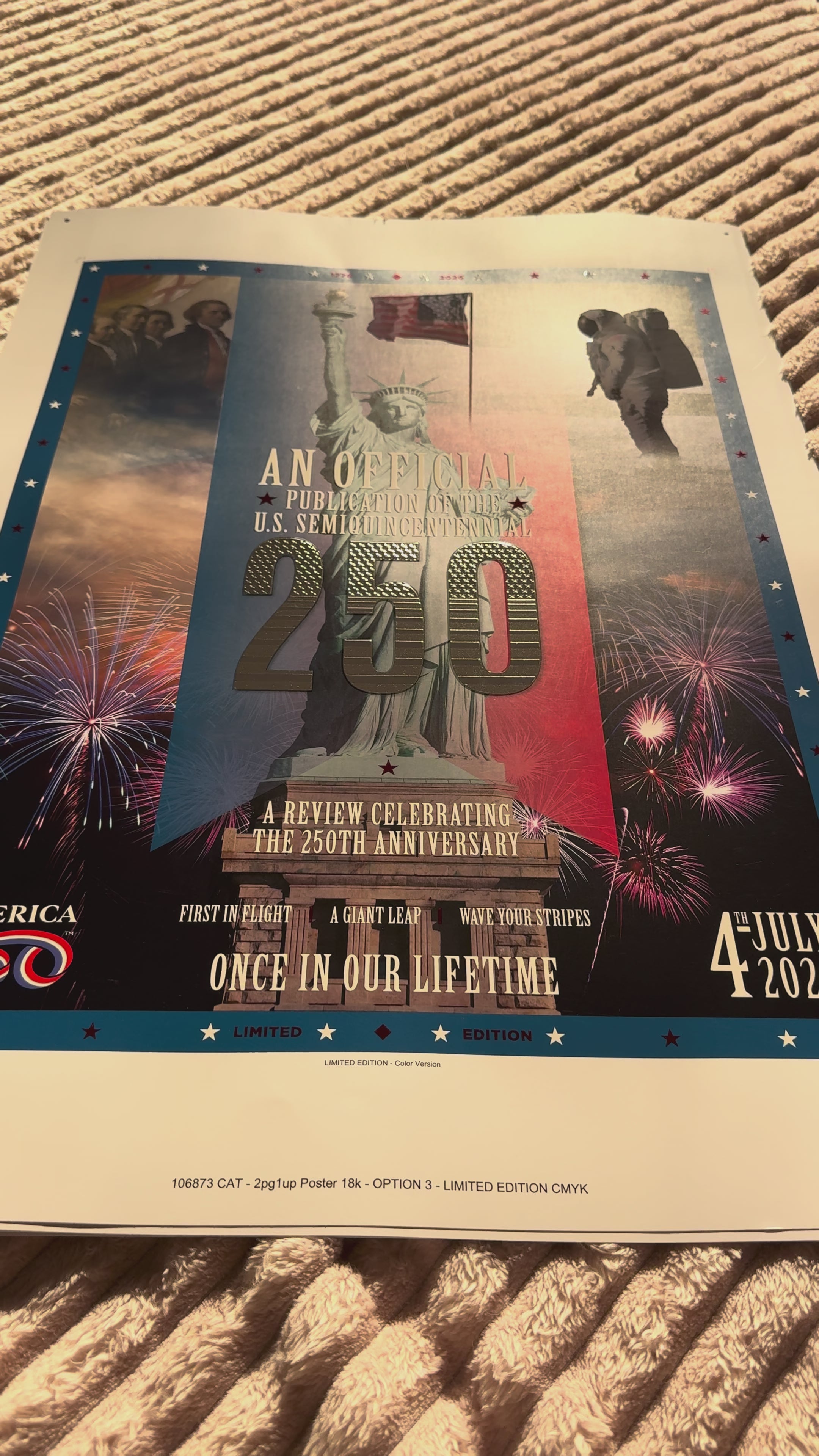 Own a Piece of History: An Official 'Full Color' Commemorative Poster of America's 250th, 1776–2026 — Available in 3 Finishes