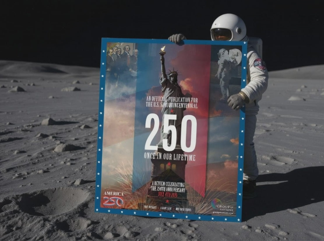 Own a Piece of History: An Official 'Full Color' Commemorative Poster of America's 250th, 1776–2026 — Available in 3 Finishes